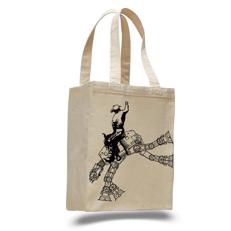 Star Wars AT AT rodeo- cotton canvas natural tote bag