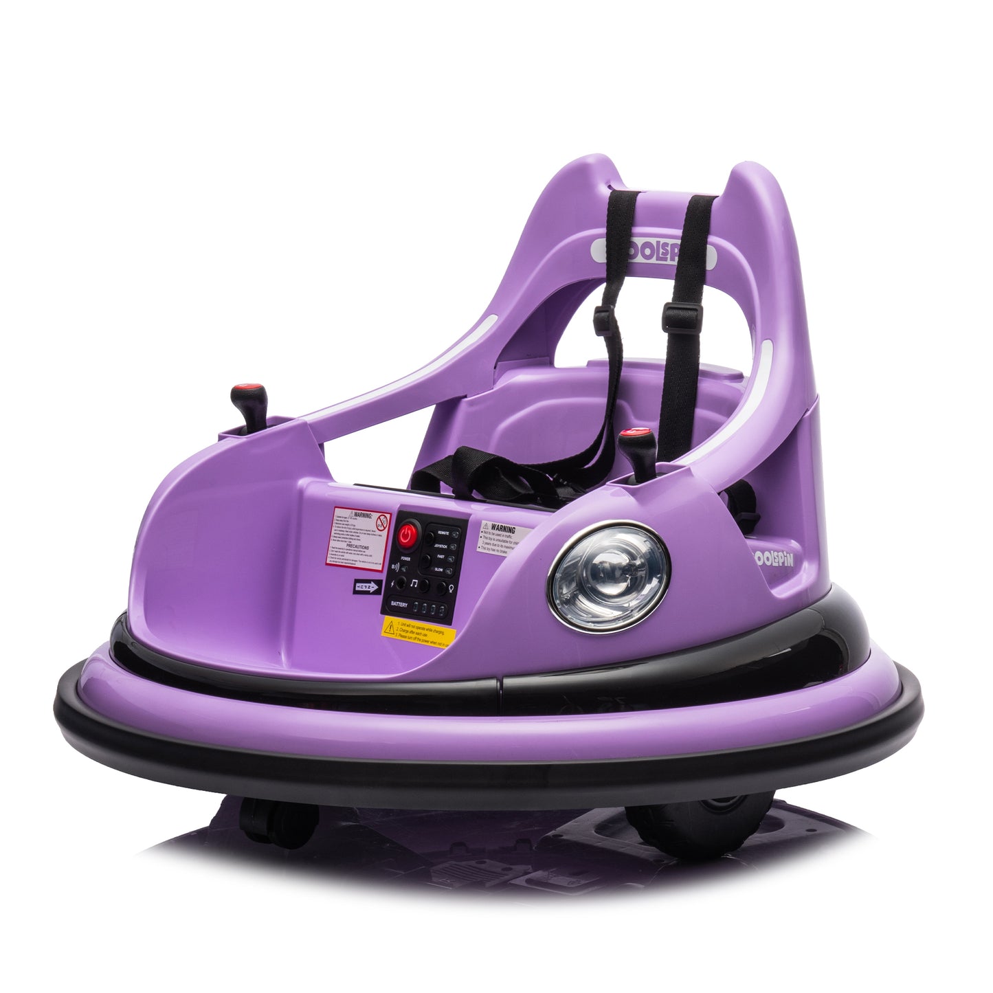 12V ride on bumper car for kids,electric car for kids,1.5-5 Years Old,W/Remote Control, LED Lights, Bluetooth & 360 Degree Spin, Vehicle body with anti-collision padding
Five-point Safety Belt,2wd