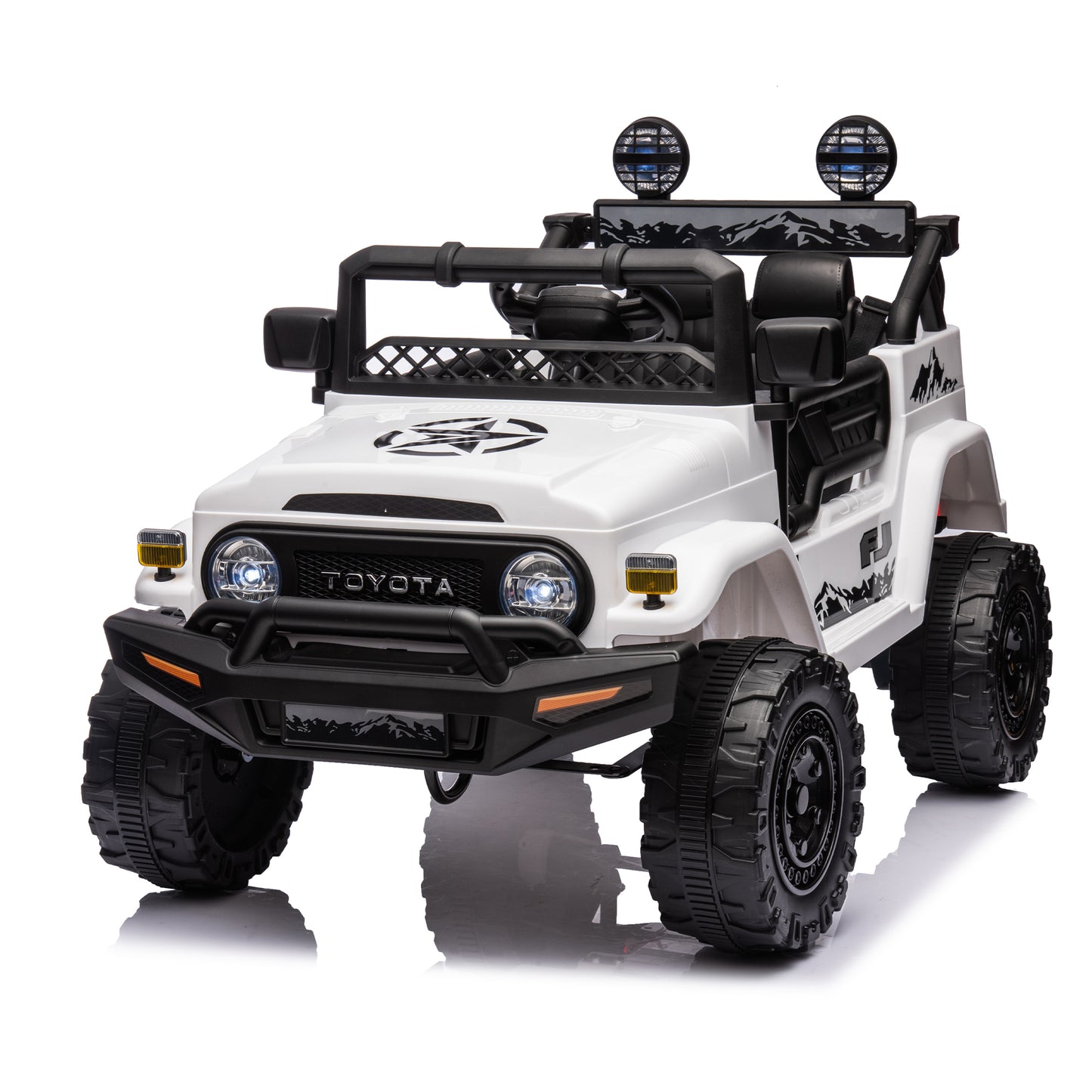 Licensed TOYOTA FJ Cruiser,12V Kids ride on car 2.4G W/Parents Remote Control,electric car for kids,Three speed adjustable,Power display, USB,MP3 ,Bluetooth,LED light,Three-point safety belt