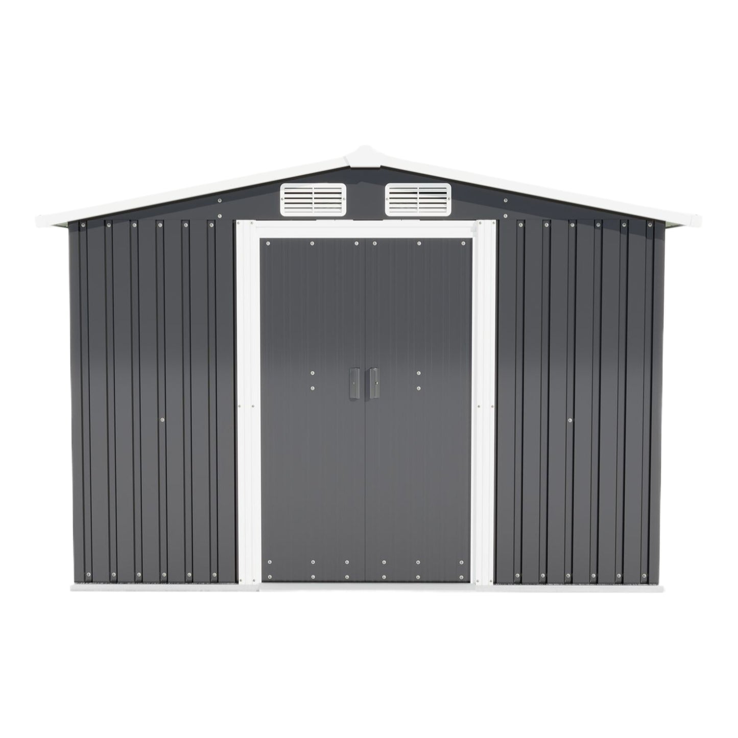 Patio, Lawn & Garden,Metal Outdoor Storage Shed 10FT x 8FT, Clearance with Lockable Door Metal Garden Shed Steel Anti-Corrosion Storage House Waterproof Tool Shed for Backyard Patio, Lawn and Garden