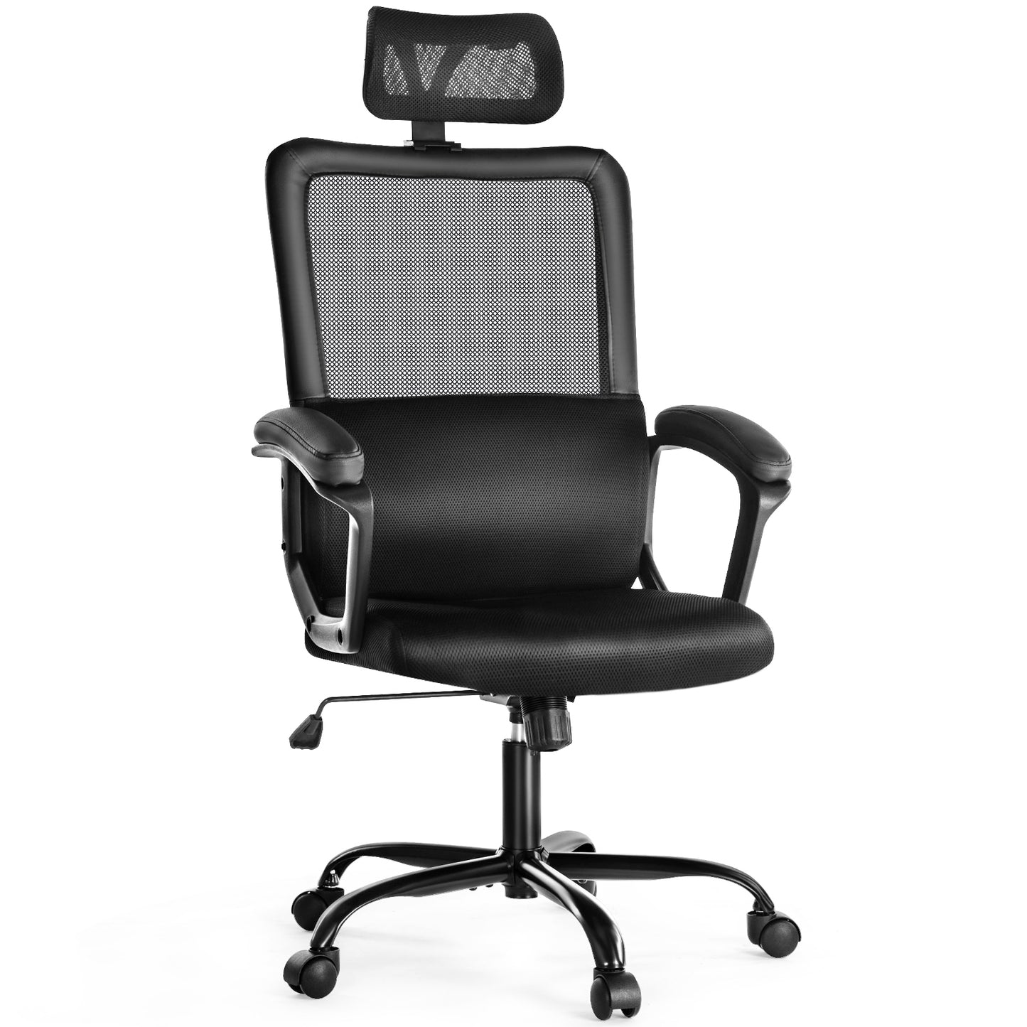 Sweetcrispy Ergonomic Office Chair High Back Mesh Gaming Desk Chair with Adjustable Headrest and Lumbar Support