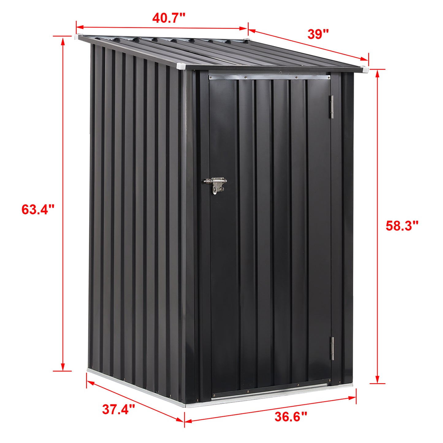 Outdoor Storage Shed, 3 x 3 FT Metal Steel Garden Shed with Single Lockable Door, Small Shed Outdoor Steel Utility Tool Shed for Backyard Patio Garden Lawn