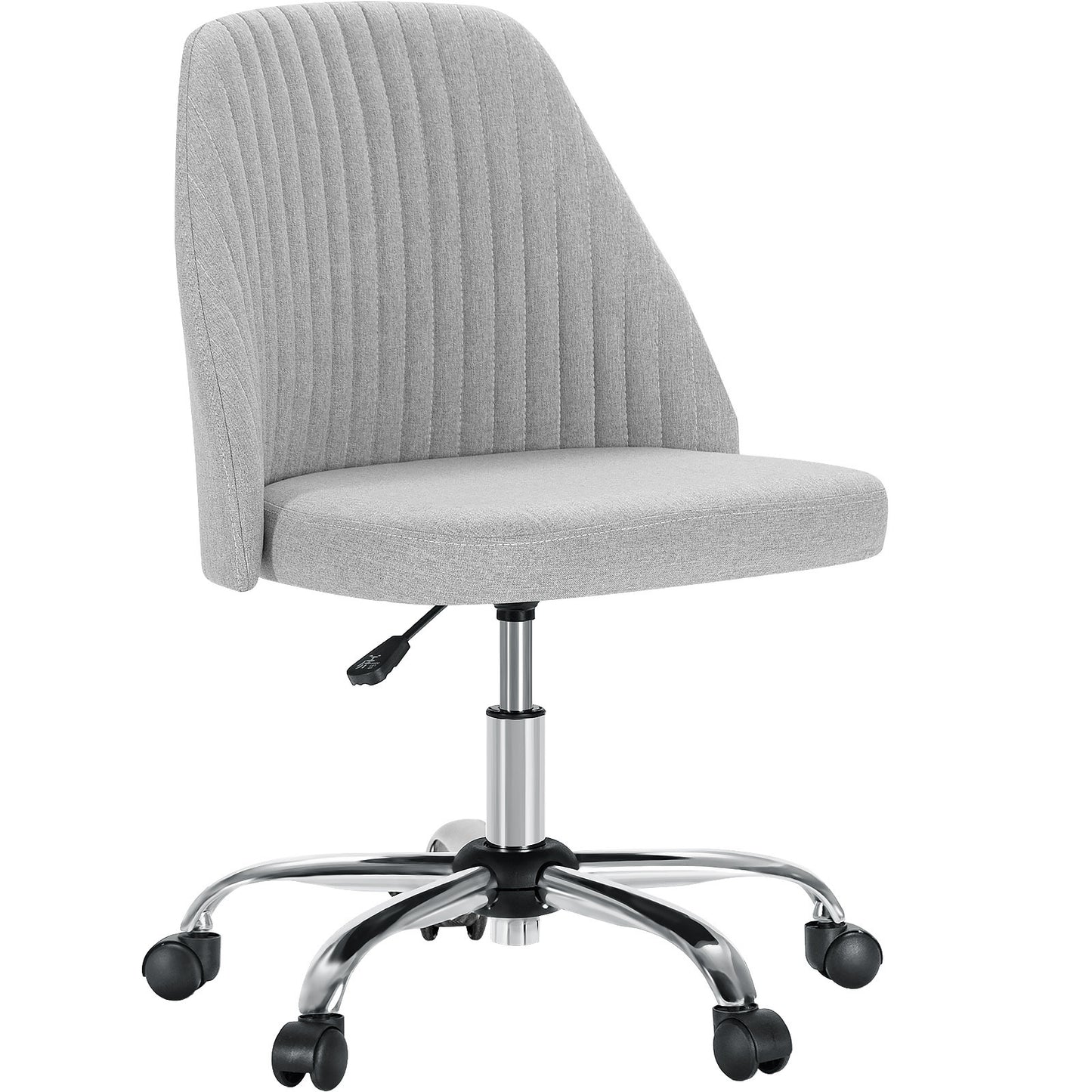 Sweetcrispy Armless Home Office  Desk Chair with Wheels Adjustable Swivel Task Computer Vanity Chair for Small Spaces