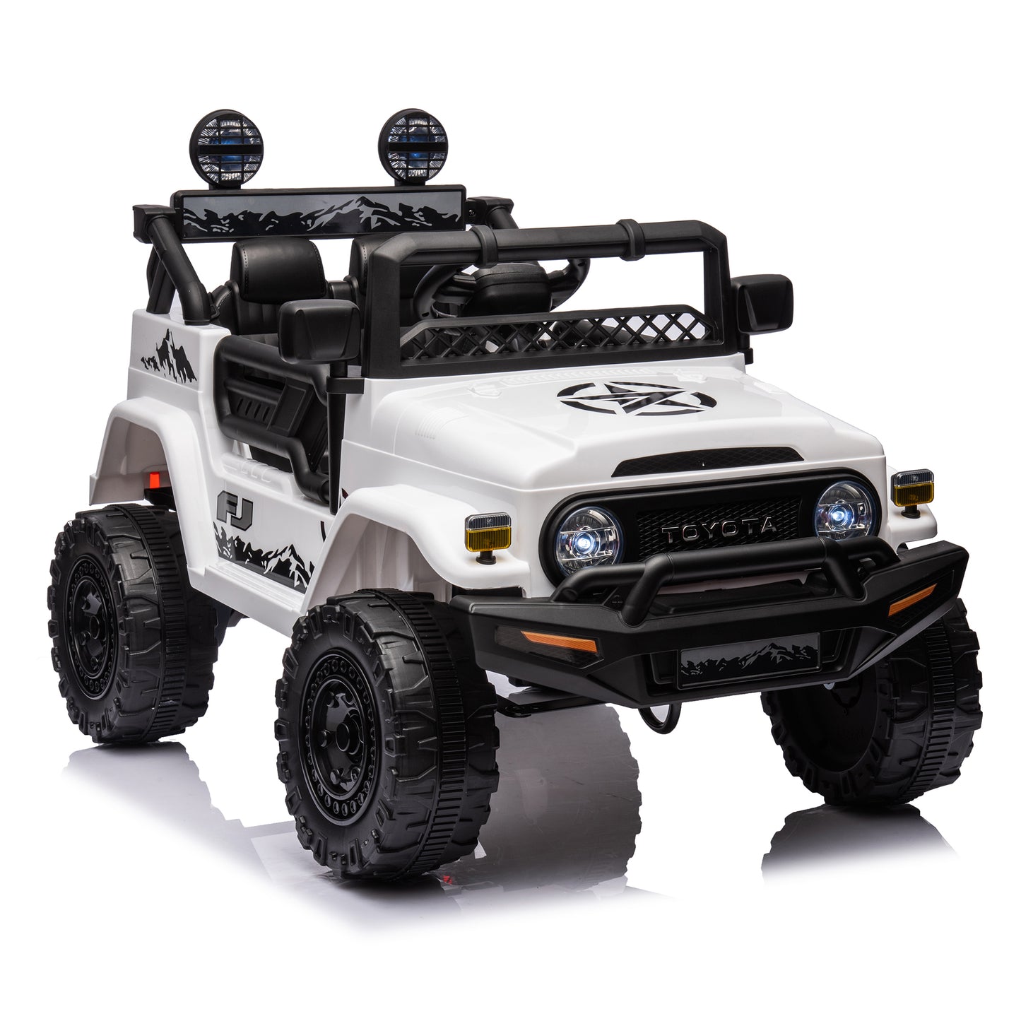 Licensed TOYOTA FJ Cruiser,12V Kids ride on car 2.4G W/Parents Remote Control,electric car for kids,Three speed adjustable,Power display, USB,MP3 ,Bluetooth,LED light,Three-point safety belt