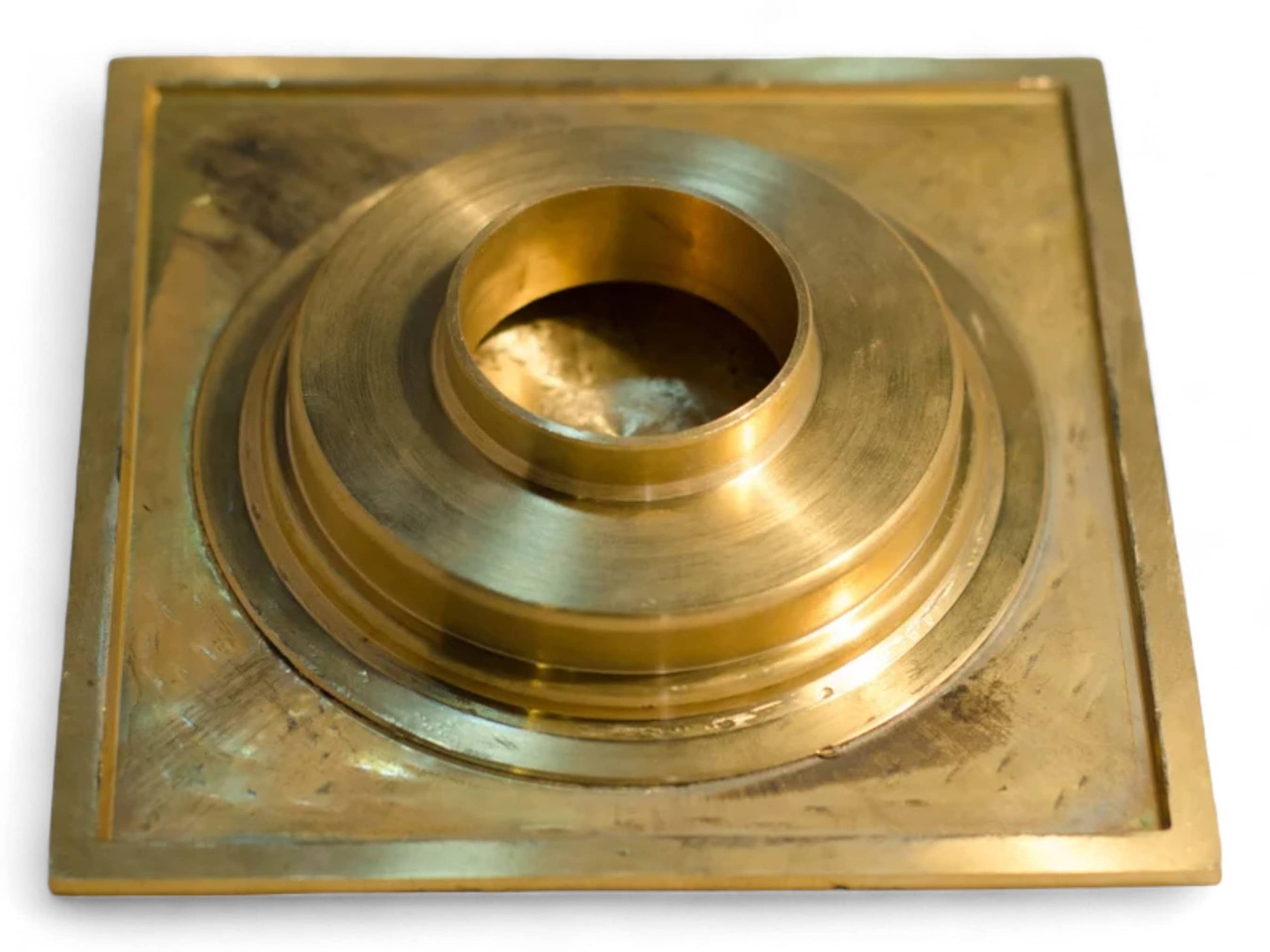 Engraved Solid Brass Floor Drain - Elegant Square Shower Drain-1