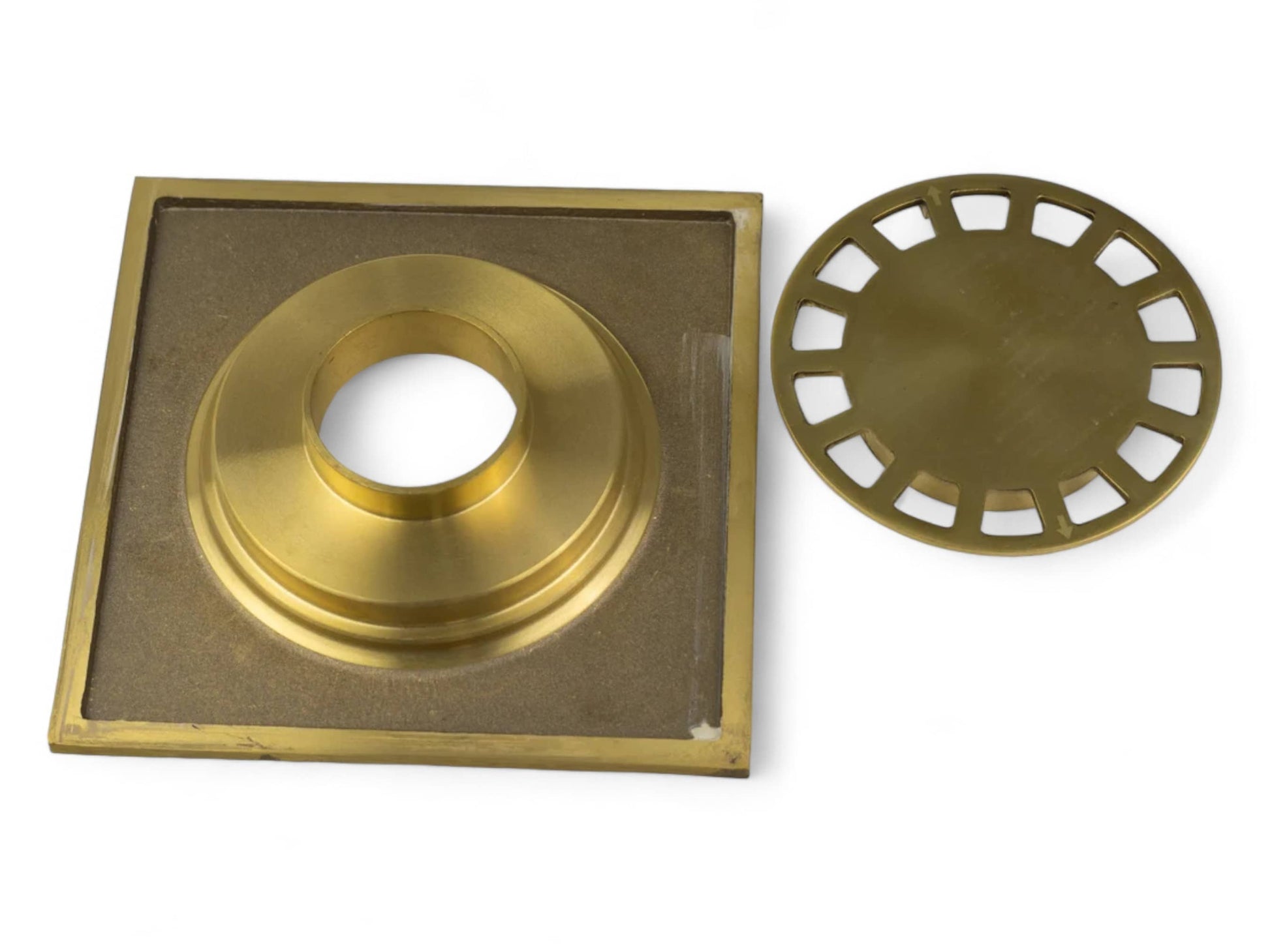 Unlacquered Solid Brass Floor Drain - Elegant Square Shower Drain-4