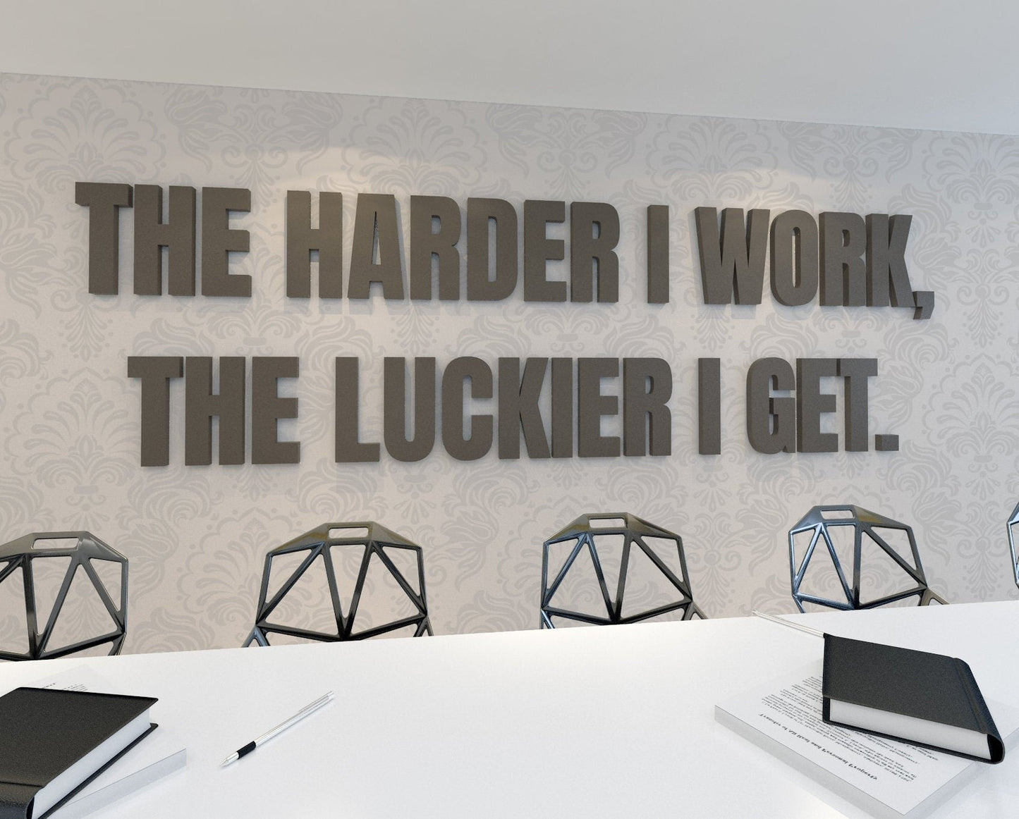 The Harder I Work, The Luckier I Get - Office, School Business Quote Sign - SKU:HIWL-0