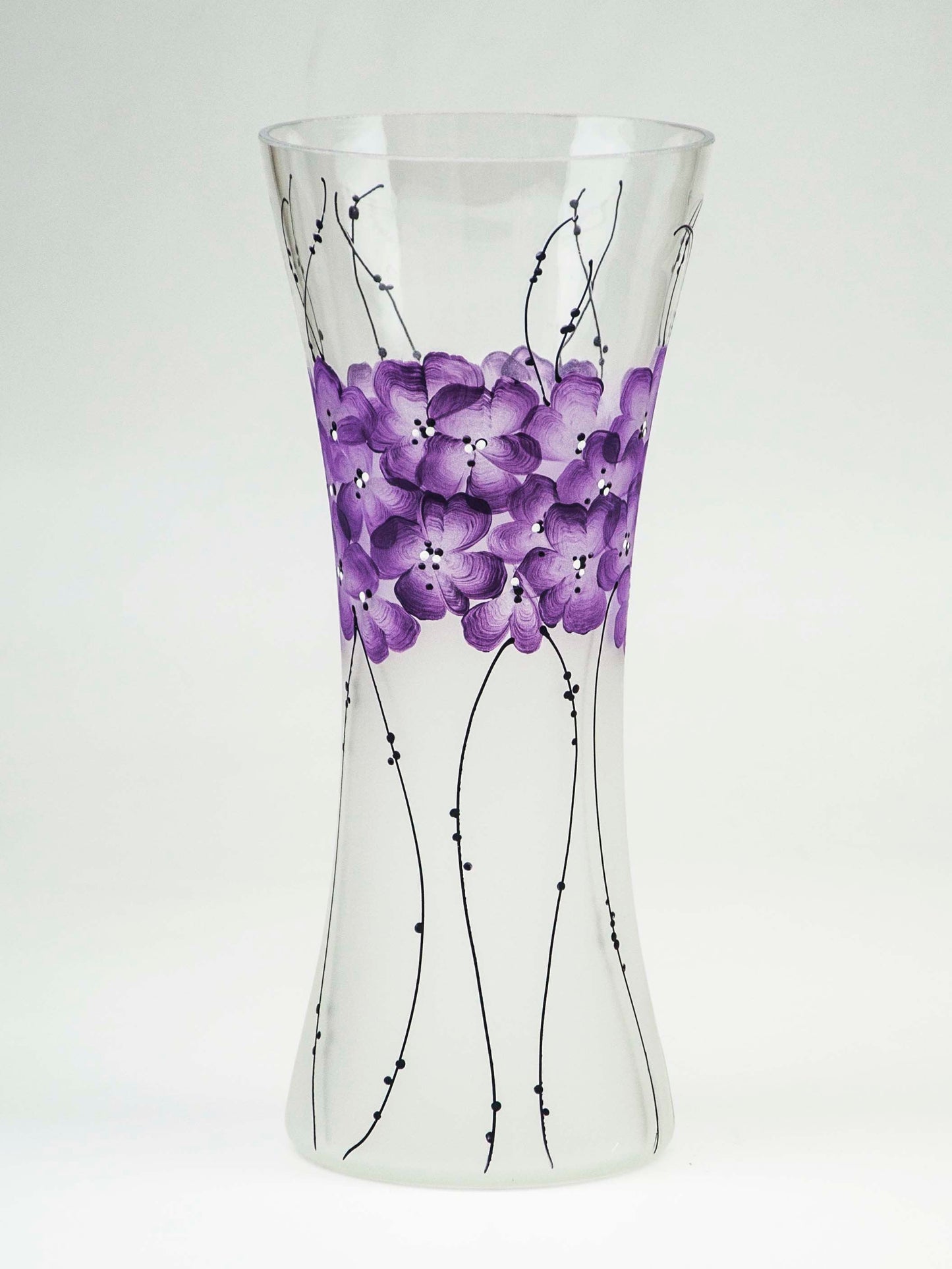 Handpainted Glass Vase | Painted Art Glass Vase | Interior Design Home Decor | Table vase 12 inch-2