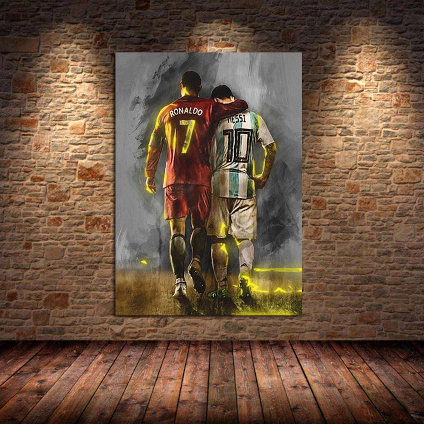 Poster Fußball Christiano Ronaldo und Messi  als Deko Print ohne Rahmen-0