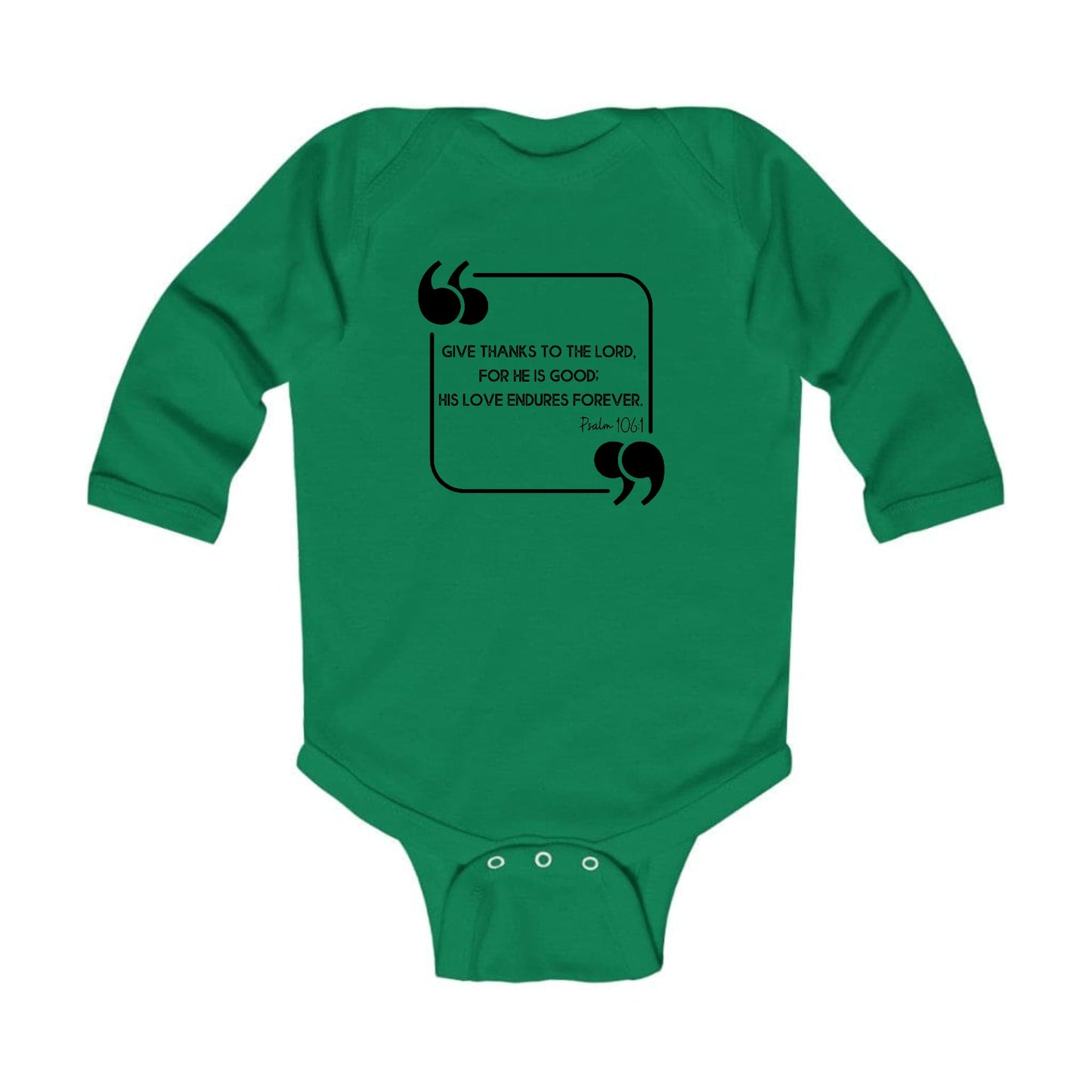 Infant Long Sleeve Graphic T-shirt Give Thanks To The Lord Black-3