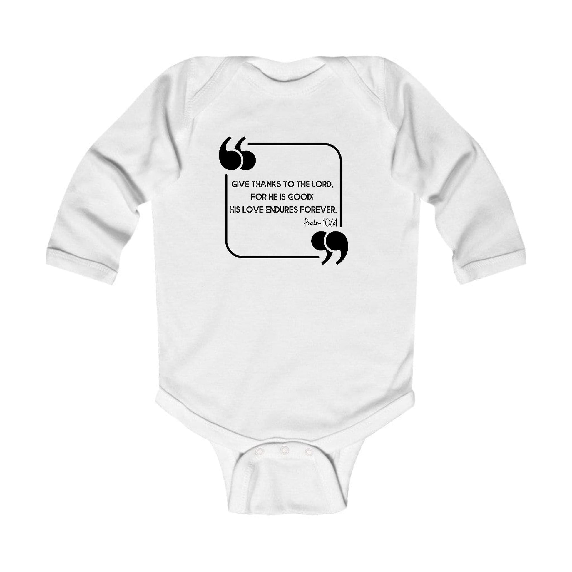 Infant Long Sleeve Graphic T-shirt Give Thanks To The Lord Black-2