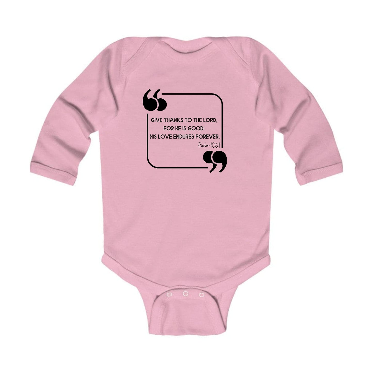 Infant Long Sleeve Graphic T-shirt Give Thanks To The Lord Black-1