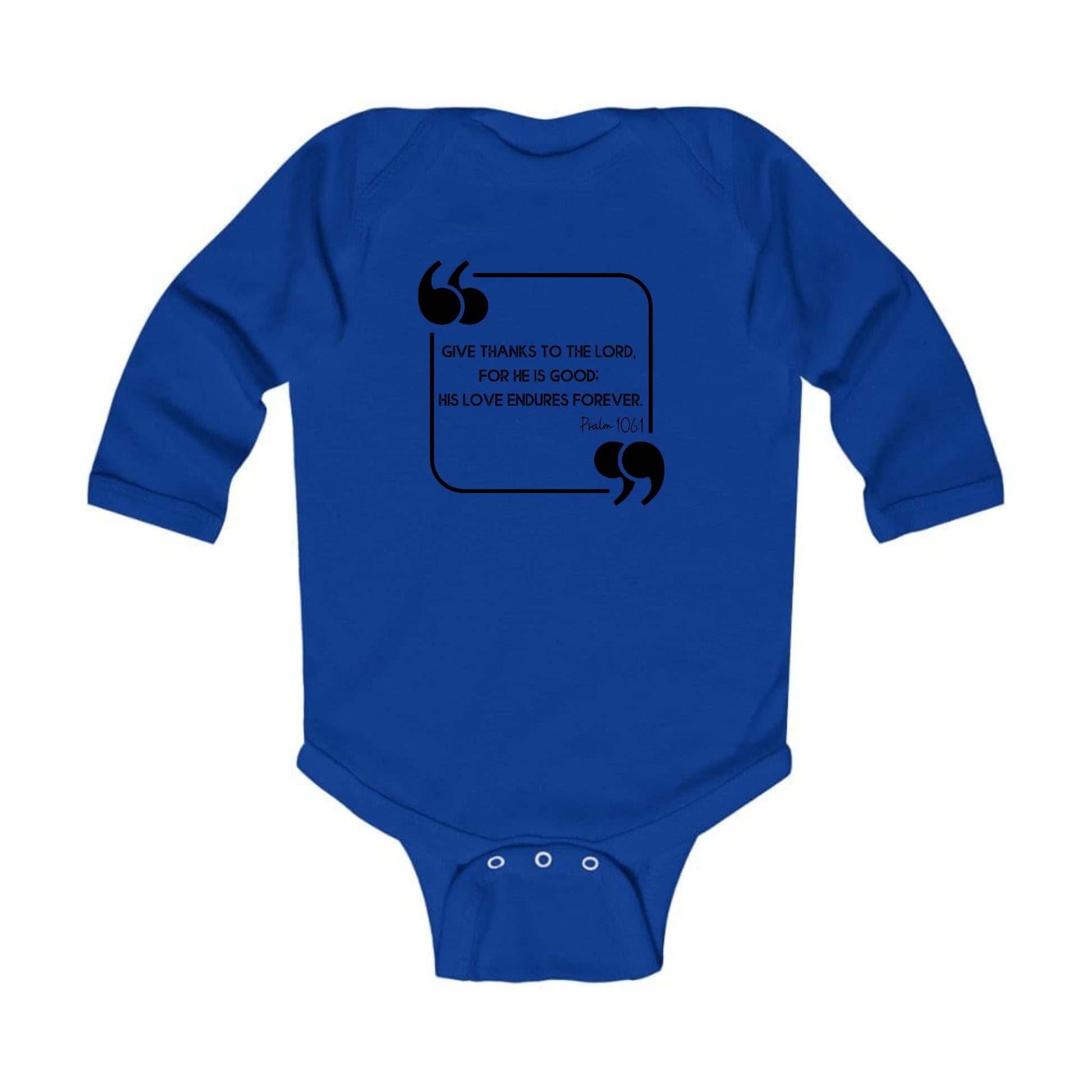 Infant Long Sleeve Graphic T-shirt Give Thanks To The Lord Black-5