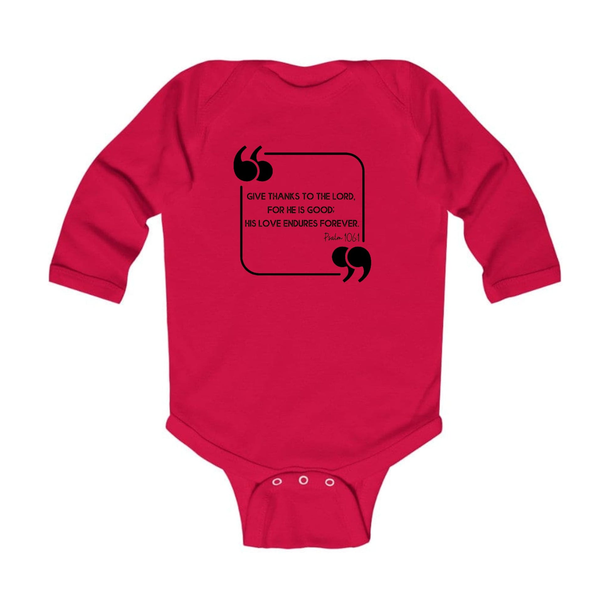 Infant Long Sleeve Graphic T-shirt Give Thanks To The Lord Black-4