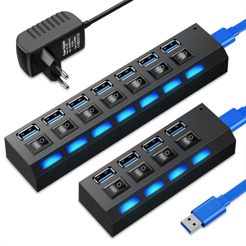 USB Hub 2.0 Hub Multi USB Splitter With Switch