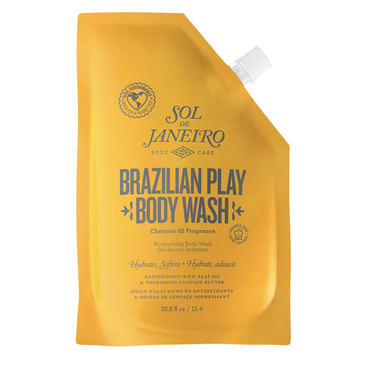 SOL DE JANEIRO Brazilian Play Moisturizing Shower Cream Gel Body Wash 1 L/33.8 fl oz. Refill Pouch