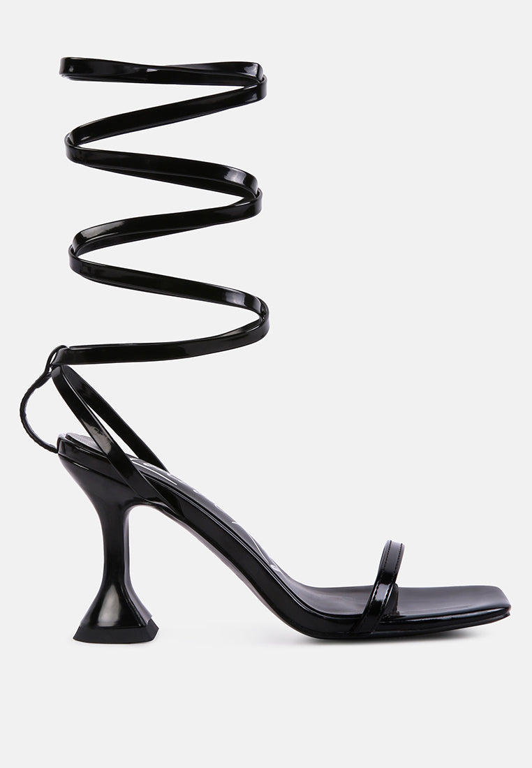 Lewk Strappy Tie Up Spool Heel Sandals-6