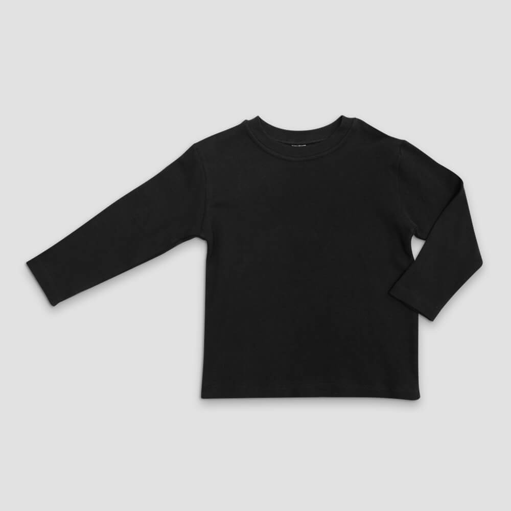 Baby Long Sleeve T-Shirt Black – 100% Cotton - Black - LG2536D - The Laughing Giraffe®