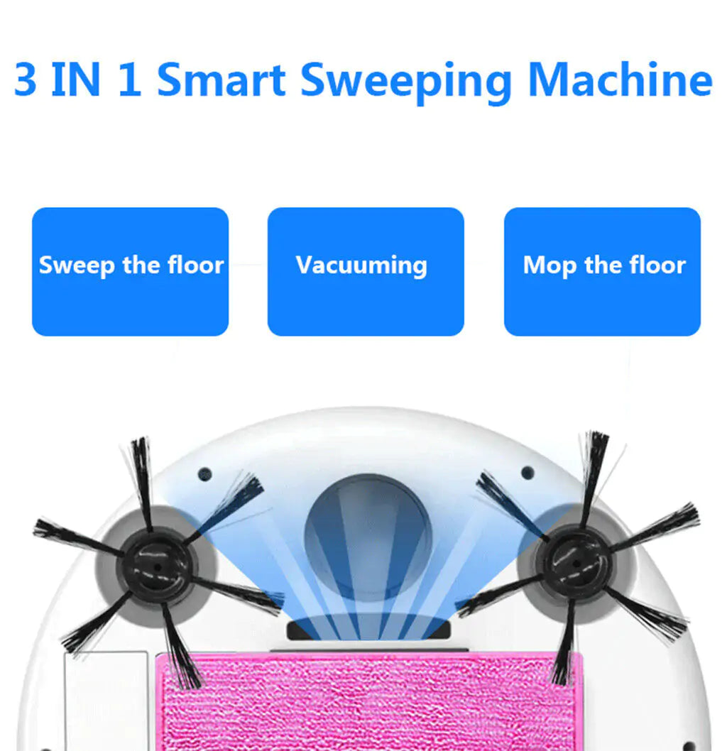 Smart Floor Vacuum Cleaner 3-In-1 Auto Rechargeable Smart Sweeping Robot