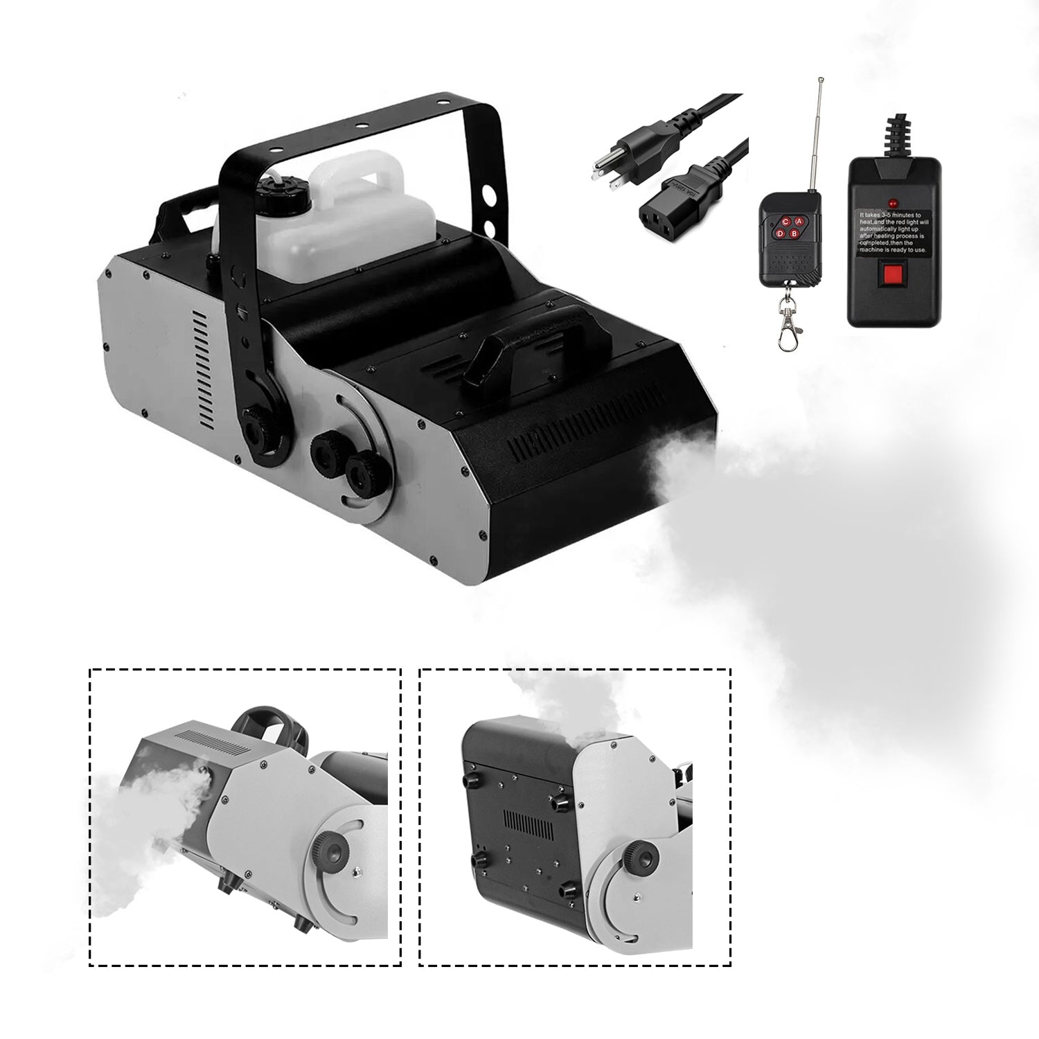 5 Core Fog Machine Indoor Outdoor  2500W 6500CFM Fogger Smoke Machine  2L Tank  Remote Control-0