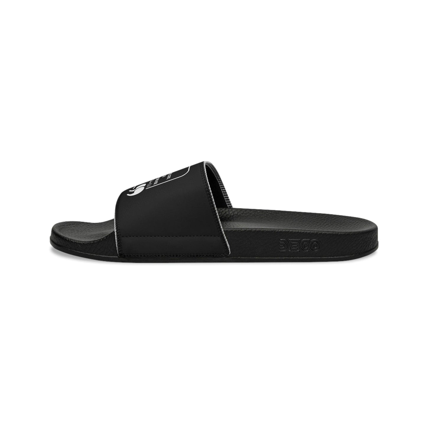 Mens Black Slide Sandals, Give Thanks To The Lord, Christian Inspiration-3