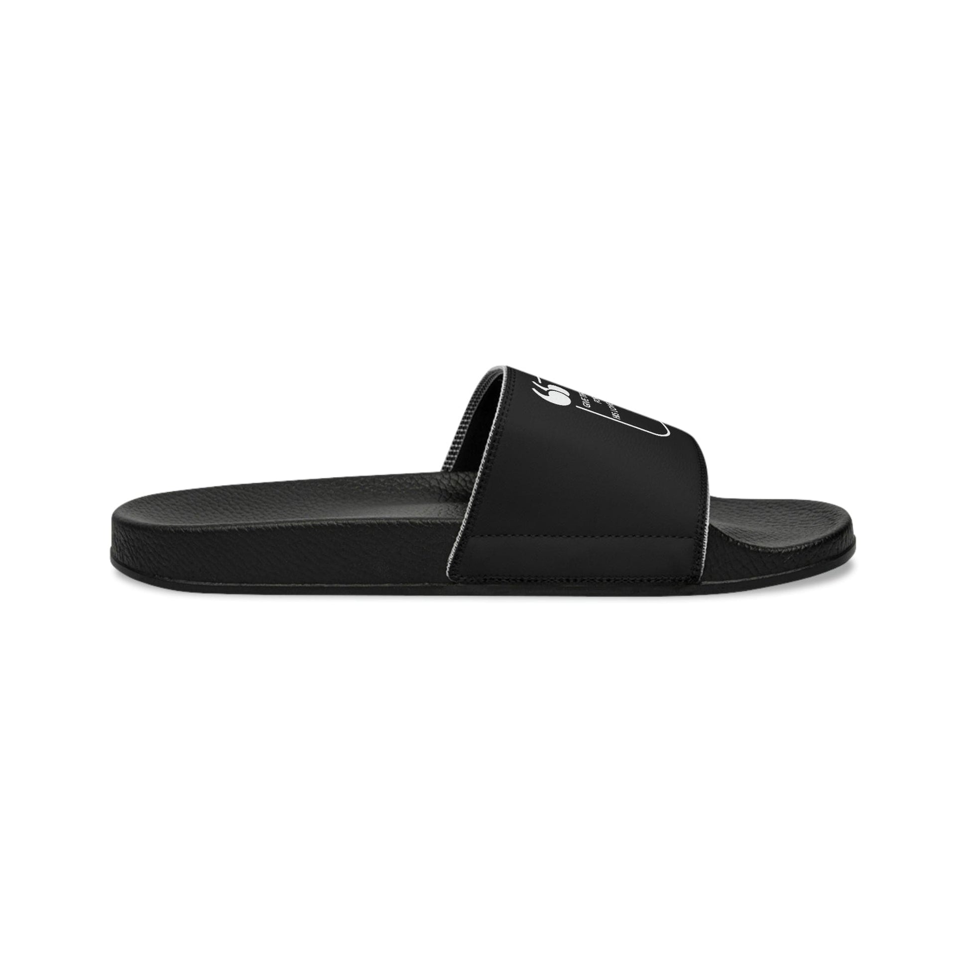 Mens Black Slide Sandals, Give Thanks To The Lord, Christian Inspiration-2