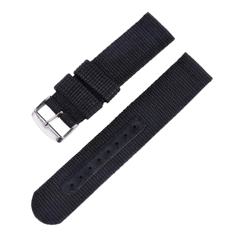 18mm 20mm 22mm 24mm Military Canvas Nylon Wrist Watch Band Strap Bracelet Sport