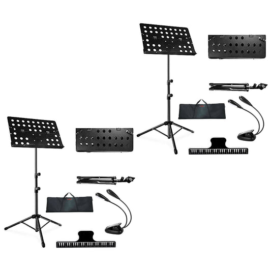 5 Core Music Stand For Sheet Music 2Pcs Professional Portable Adjustable Folding Music Note Holder Tripod Stands-0