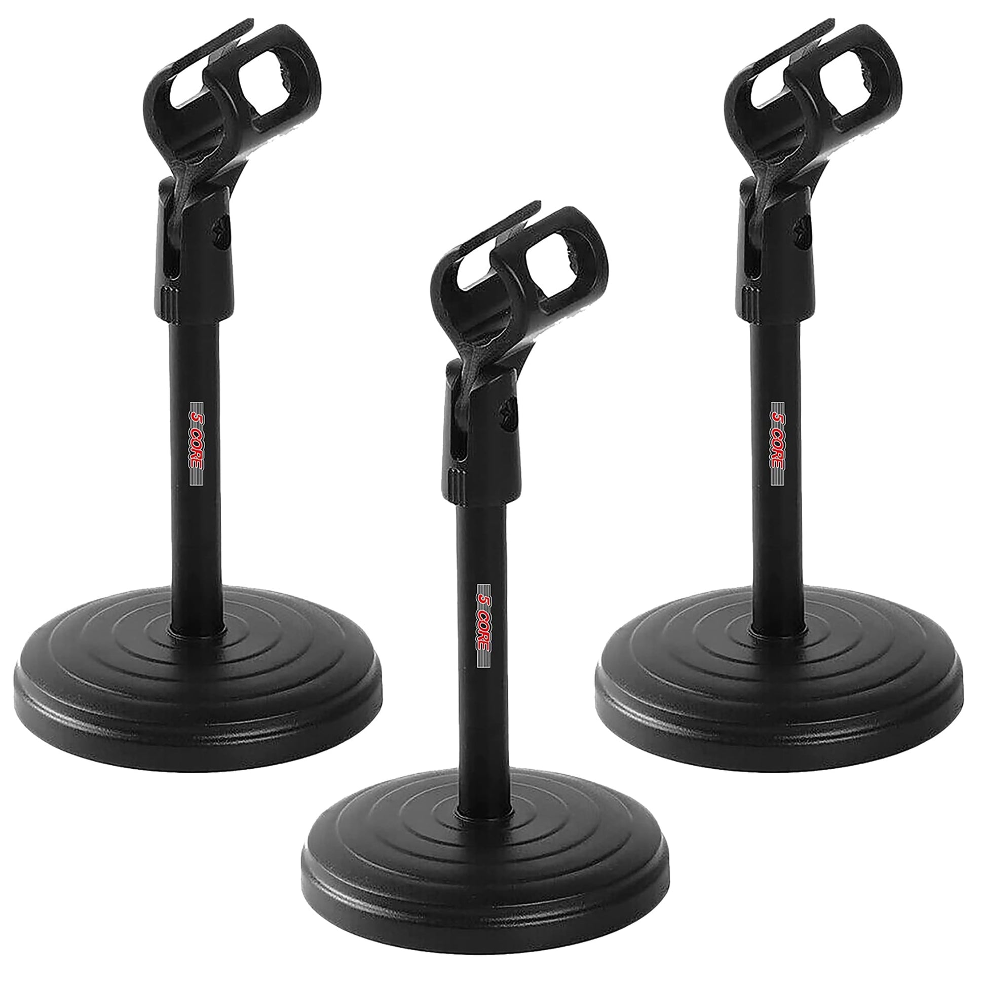 5Core Desk Mic Stand 3Pcs Adjustable Table Round Base Portable Desktop Microphone Stands Holder-0