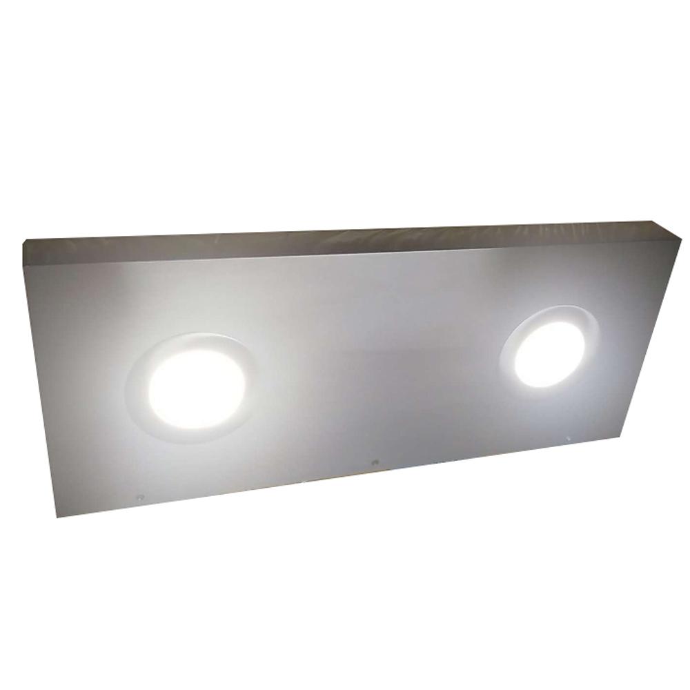 24"x12"x2.0" (cm. 61x30,5x5,1) brushed stainless floating shelf with 2 LED lights-3