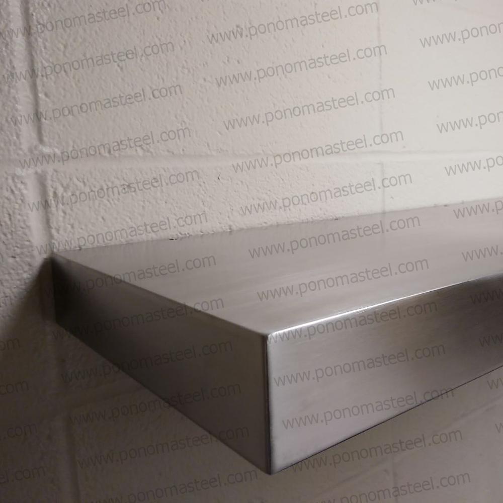 36"x10"x2.0" (cm.91x25,4x5,1) brushed stainless steel floating shelf-33