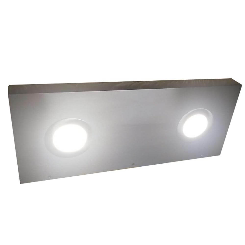 24"x10"x1.5" (cm.61x25,4x3,8) brushed stainless floating shelf with 2 LED lights-3