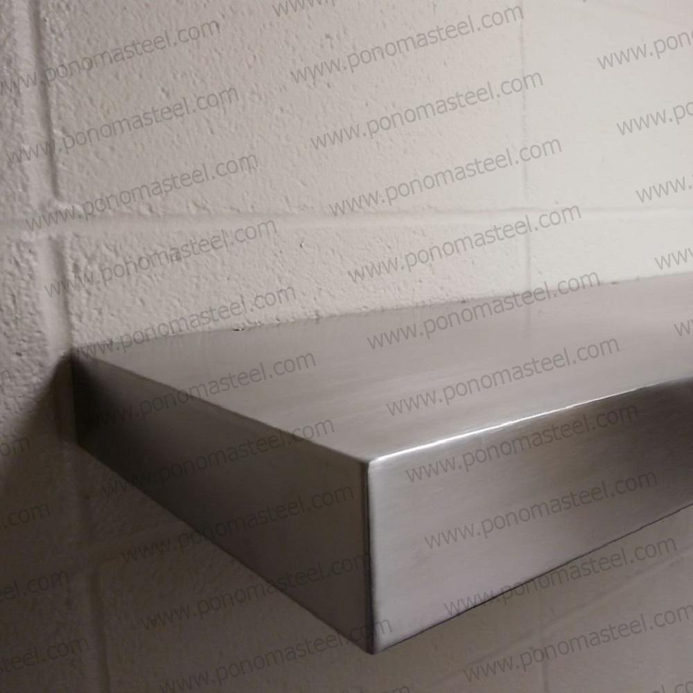 24"x12"x2.0" (cm. 61x30,5x5,1) brushed stainless floating shelf with 2 LED lights-35