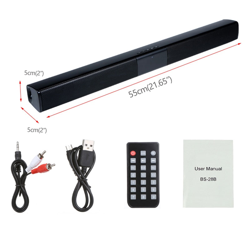 20W Column Wireless Bluetooth Speaker TV Soundbar Music Stereo Home Theater Portable Sound Bar Support 3.5mm TF For TV PC-3