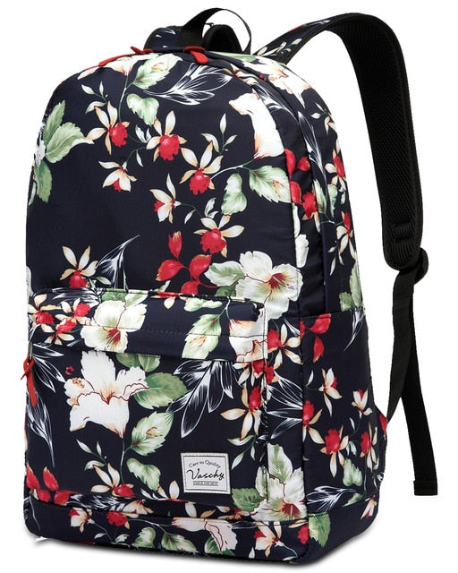 Fashion Women Backpack Girls VASCHY Classic Water Resistant Floral School Backpack 15Inch Laptop Casual Daypack Unicorn Backpack-0