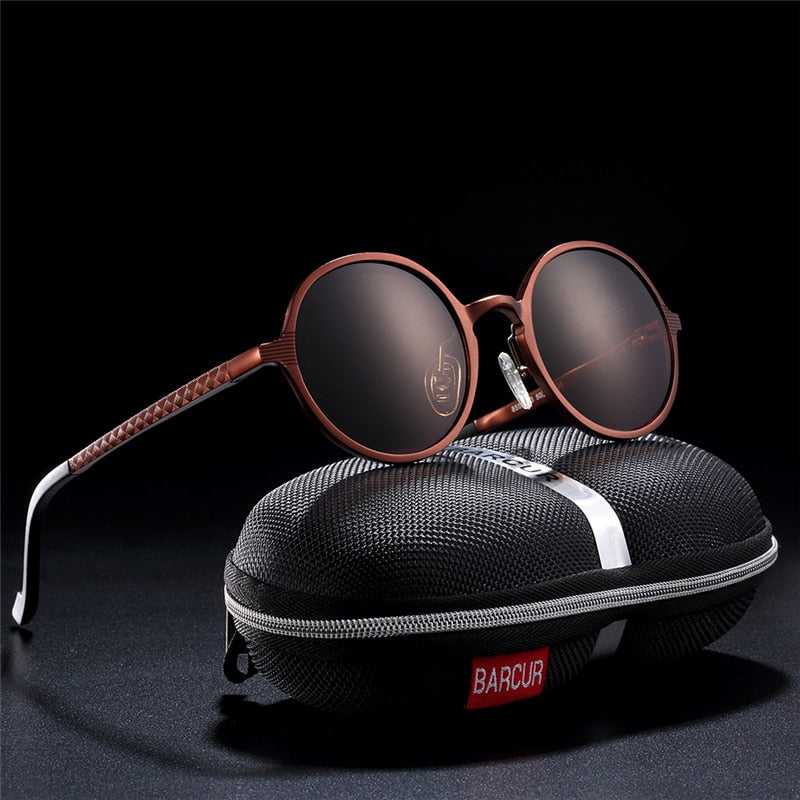 Hot Black Goggle Male Round Sunglasses Luxury Brand Men Glasses Retro Vintage Women Sun Glasses UV400 Eyewear-56