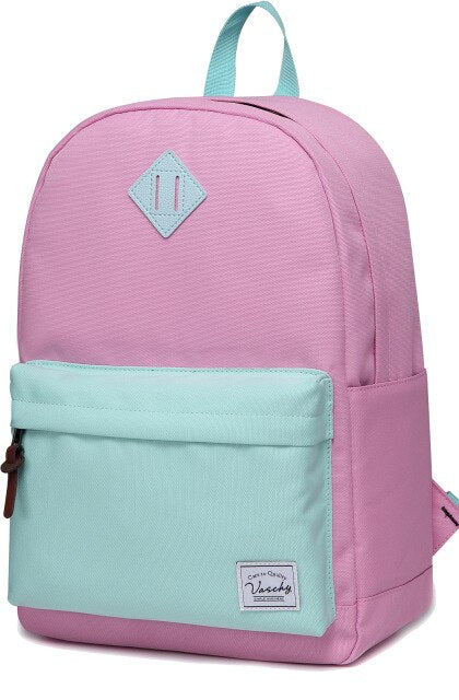 Women Backpack Girls VASCHY Unisex Classic Water Resistant Rucksack School Backpack 14Inch Laptop for Teenager Casual Daypack-0