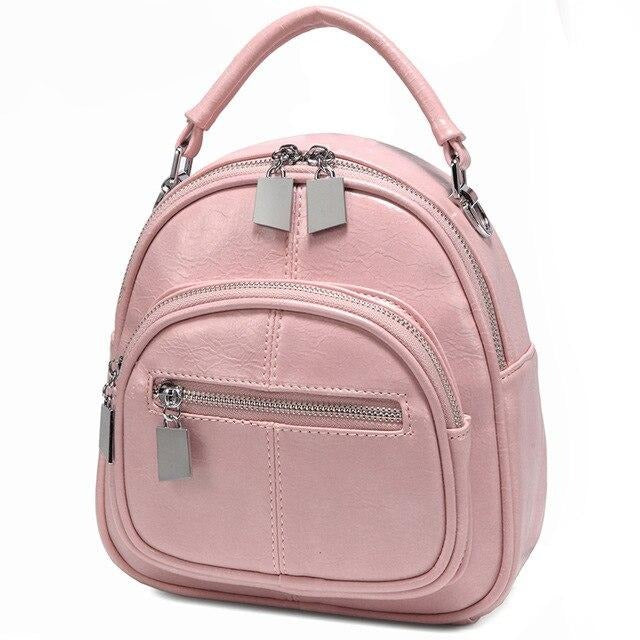 Women Mini Backpack Fashion Backpack Shoulder Bag for Teenage Girl Children Ladies Solid Color School Backpack Travel Bag-1