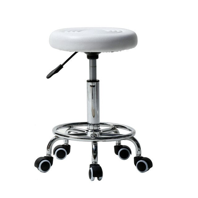 2Colors Adjustable Round Stool with Lines Rotation Bar Stool Black Leather Stool Height Adjustable Bar Chair Work Rotating Chair-4