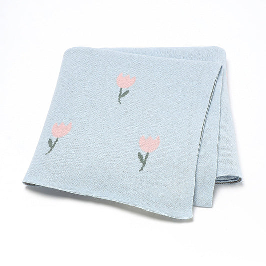 Best-Selling Knitted Baby Blanket With Fresh Floral Design: New Collection For Spring, Autumn, And Winter-0