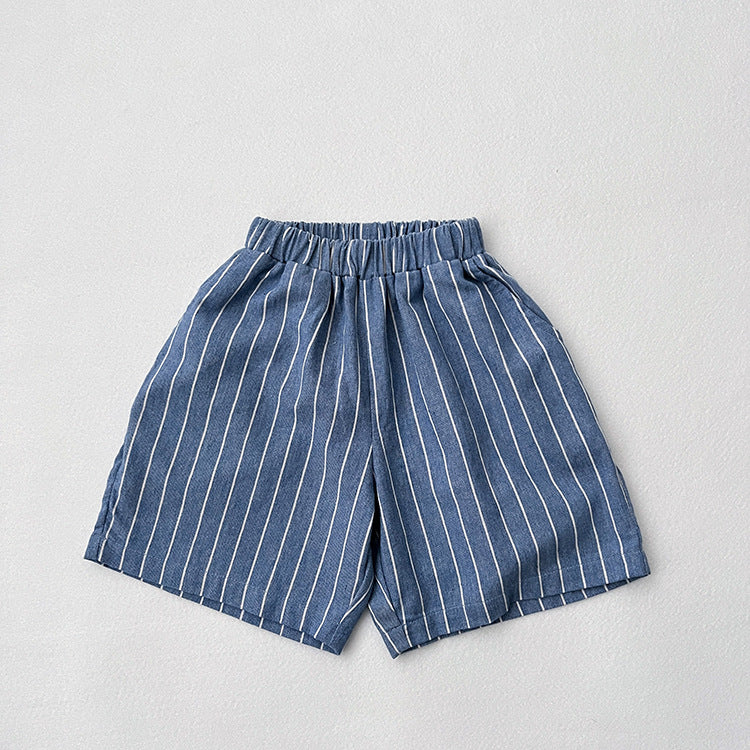 Baby Unisex Striped Pattern Loose Summer Pants-2