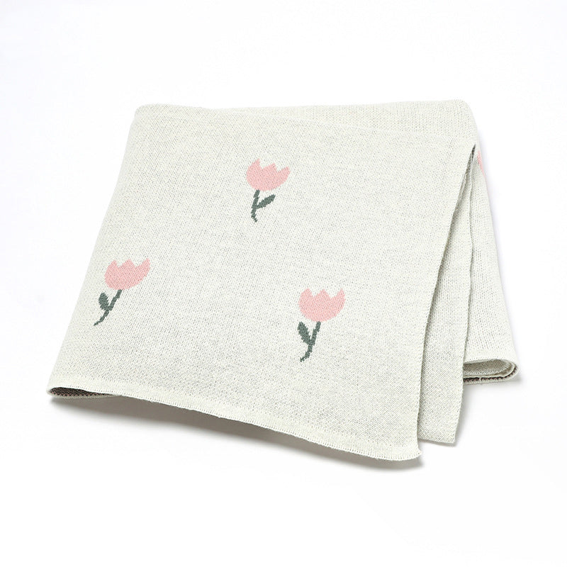 Best-Selling Knitted Baby Blanket With Fresh Floral Design: New Collection For Spring, Autumn, And Winter-3