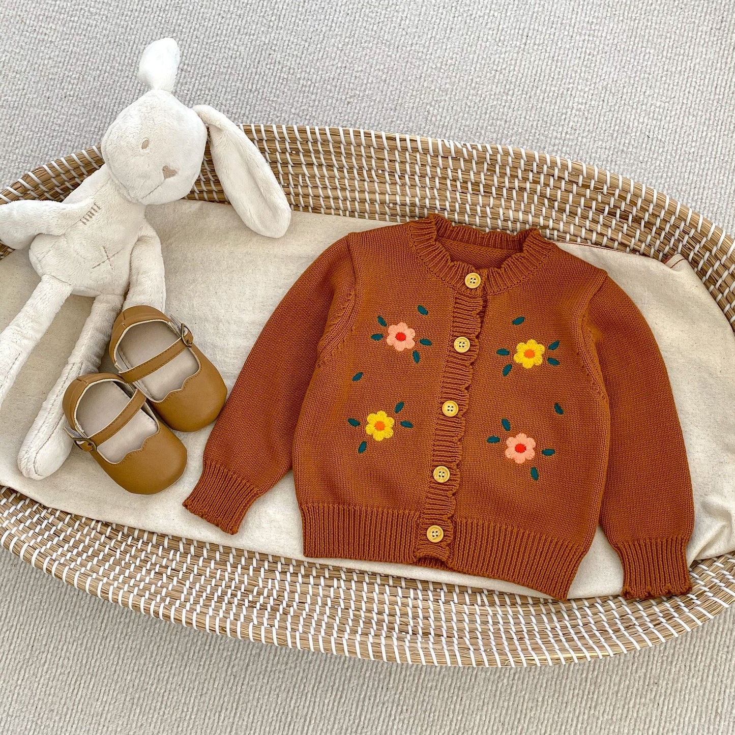 Baby Girl Flower Embroidered Design Cardigans-4