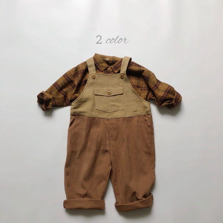 Baby Color Matching Design Soft Cotton Fashion Overalls-8