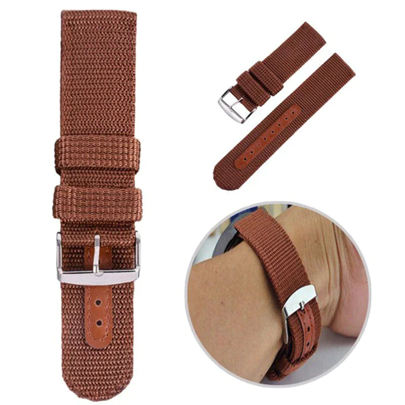 18mm 20mm 22mm 24mm Military Canvas Nylon Wrist Watch Band Strap Bracelet Sport