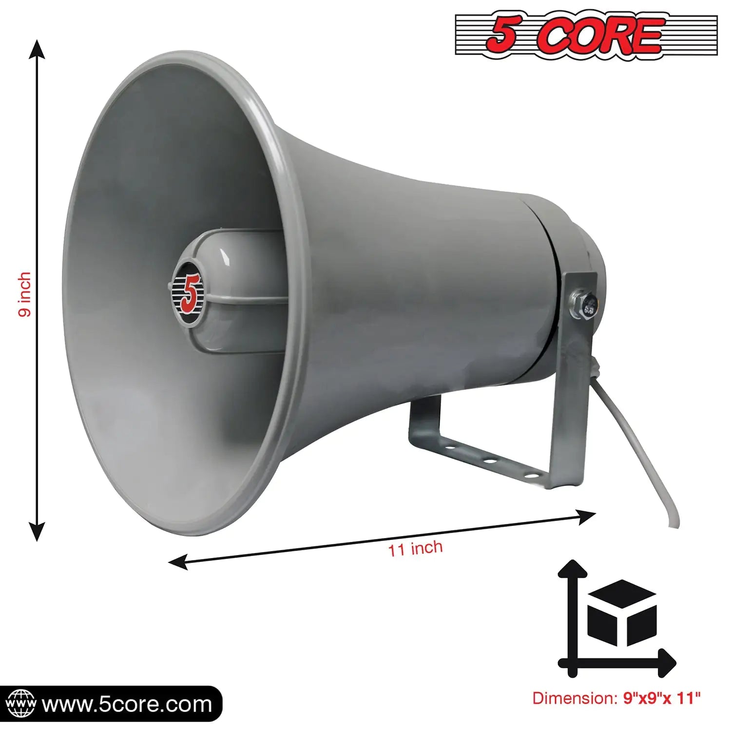 5-core-pa-horn-loud-speaker-9-inch-outdoor-indoor-20w-8-ohm-durable-all-weather-multi-purpose-loudspeaker