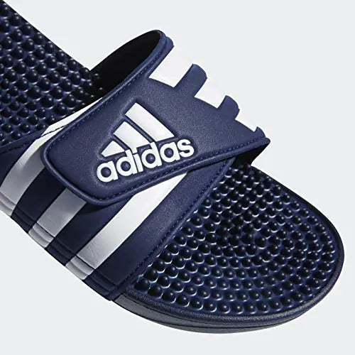 adidas Unisex-Adult Adissage Slides Sandal 14 Women/13 Men Dark Blue/White/Dark Blue