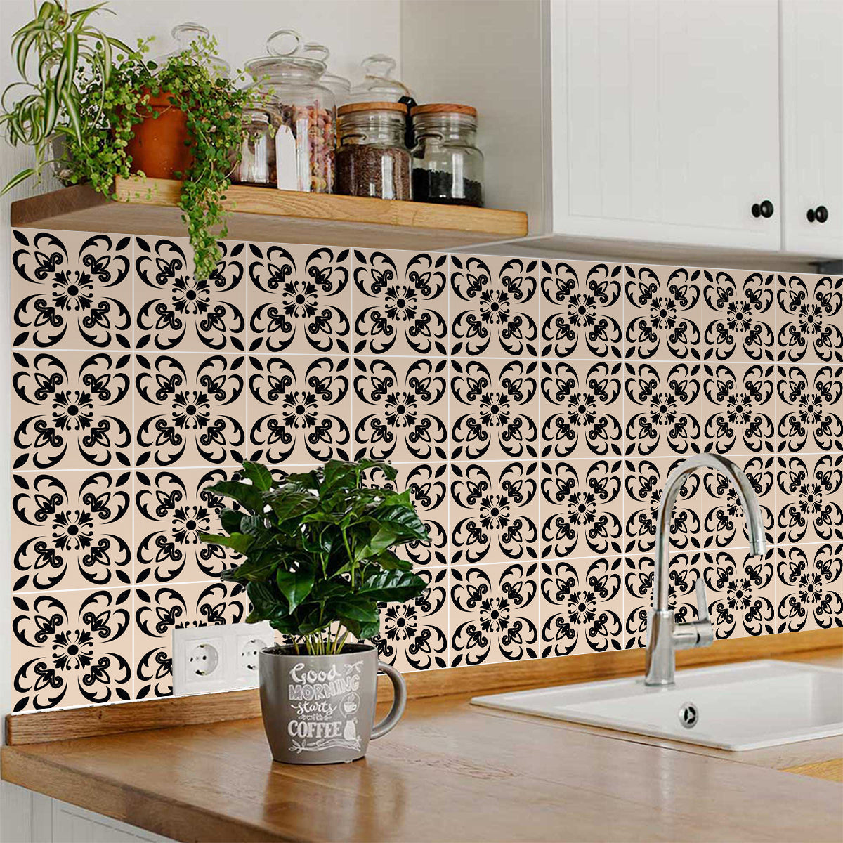 Brown and Black pattern Easy-to-Install Peel and stick stylish Tiles Model - SB36-2