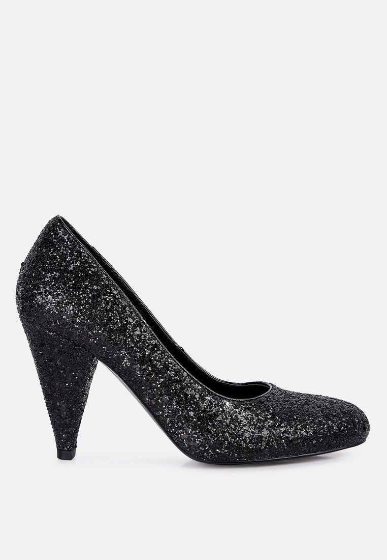 sugar plum glitter conical heel pumps-10