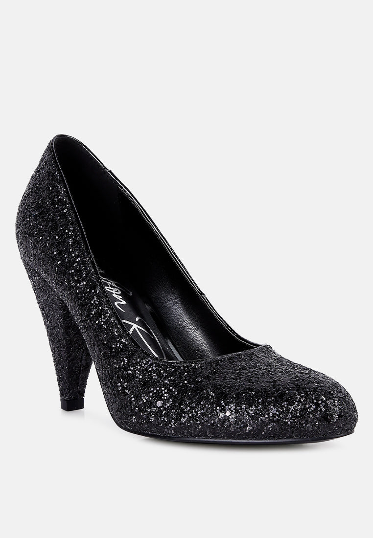 sugar plum glitter conical heel pumps-11